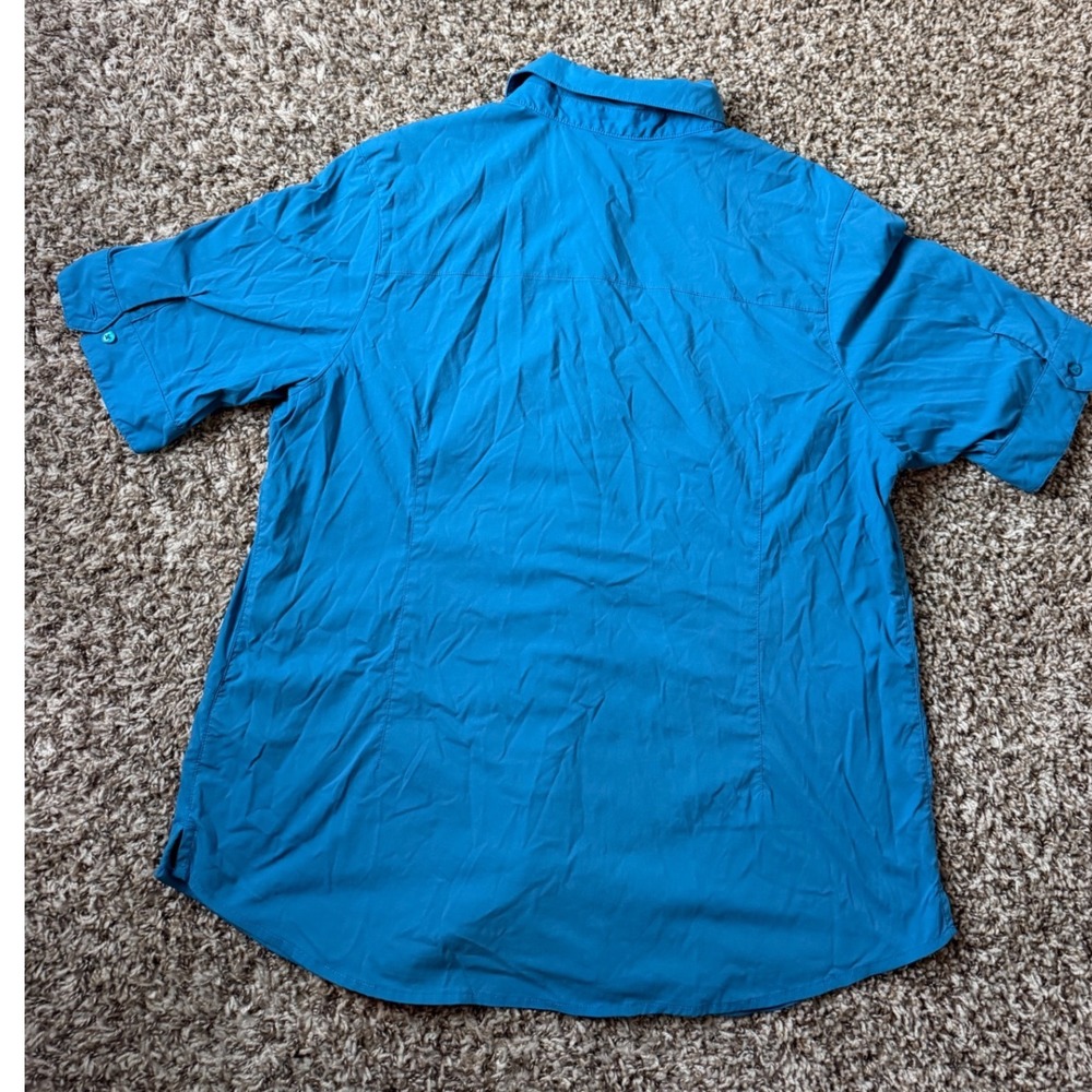 REI Co-op Mens Blue Short Sleeve Hiking Button Down Shirt Mesh Back Size M - Picture 7 of 7